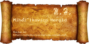 Mihálkovics Herold névjegykártya